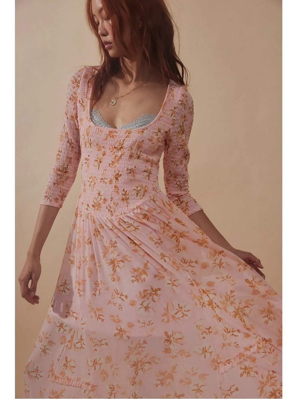 Free People It's Fate Midi Dress in Powder Pink Size Small NWT New
